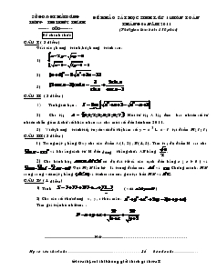 Đề khảo sát học sinh lớp 11 môn toán tháng 06 năm 2011 (thời gian làm bài : 150 phút )