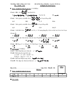 Đề kiểm tra chương II ( giải tích 12)  -  thời gian làm bài 45 phút