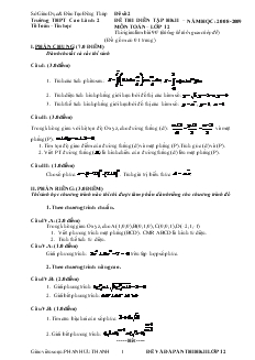 Đề số 2 đề thi môn toán – lớp 12 thời gian làm bài 90 phút (không kể thời gian chép đề)