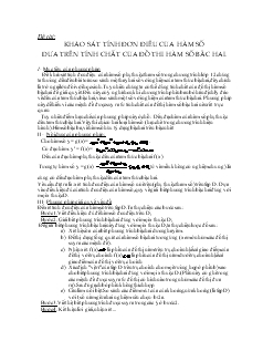 Đề tài Khảo sát tính đơn điệu của hàm số dựa trên tính chất của đồ thị hàm số bậc hai