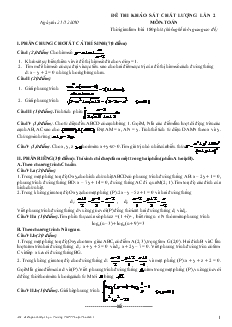 Đề thi khảo sát chất lượng lần 2 môn: toán thời gian làm bài: 180 phút (không kể thời gian giao đề)