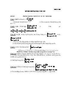 Đế thi thử đại học 2008-2009 đại số 12