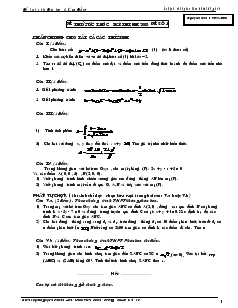 Đề thi thử sức trước kỳ thi đại học 2008 Môn Toán 12