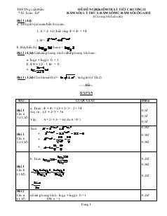 Giáo án Đề đề nghị kiểm tra 1 tiết chương II hàm số luỹ thừa–hàm số mũ–hàm số lôgarit
