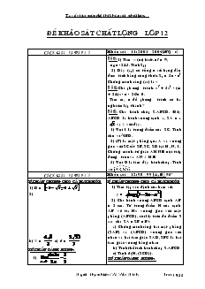Giáo án Đề khảo sát chất lượng lớp 12