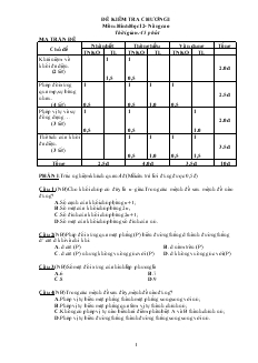 Giáo án Đề kiểm tra chương 1 môn: Hình học 12-  Nâng cao thời gian: 45 phút