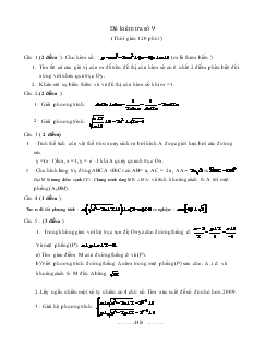 Giáo án Đề kiểm tra số 9 (Thời gian 120 phút )