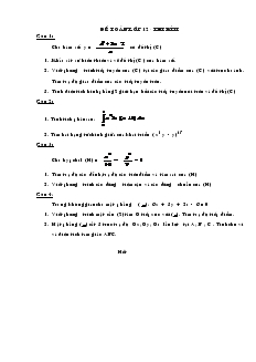 Giáo án Đề toán lớp 12 - Thi kì II