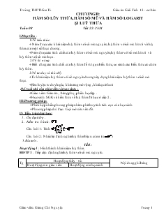 Giáo án Giải Tích 12 – cơ bản - Trường THPT Hòa Tú