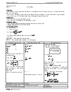 Giáo án giải tích 12  - Trường THPT Phạm Phứ Thứ - Lũy thừa