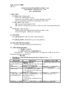 Giáo án giải tích lớp 11 (nâng cao) - Chương III: Dãy số - CSC- CSN