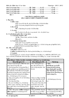 Giáo án Hình học 12 cơ bản Năm học: 2012 - 2013