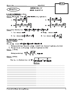 Giáo án Kiểm tra: 45 phút môn: Đại số lớp 10