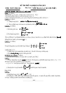 Giáo án Kỳ thi thử đại học năm 2011 môn toán : thời gian làm bài 180 phút