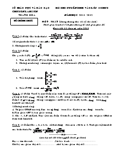 Giáo án Kỳ thi tuyển sinh vào lớp 10 thpt năm học 2011 - 2012 môn : toán 12