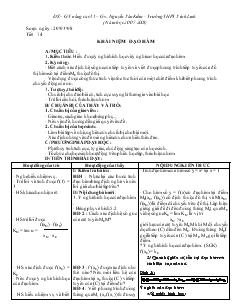 Giáo án lớp 11 môn Đại số - Tiết 74: Khái niệm đạo hàm