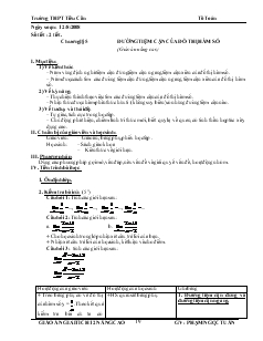 Giáo án lớp 12 môn Đại số - Bài 5: Đường tiệm cận của đồ thị hàm số