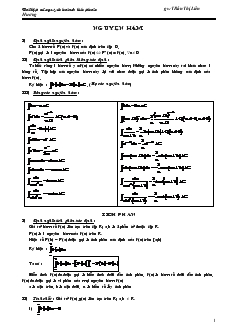 Giáo án lớp 12 môn Đại số - Bài tập về nguyên hàm và tích phân