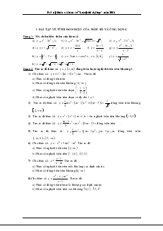Giáo án Lớp 12 môn Đại số - Bài tập về tính đơn điệu của hàm số và ứng dụng