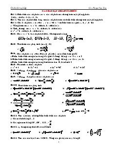 Giáo án lớp 12 môn Đại số - Các bài tập phần số phức