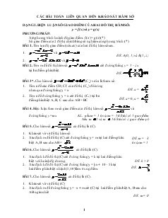 Giáo án Lớp 12 môn Đại số - Các bài toán liên quan đến khảo sát hàm số