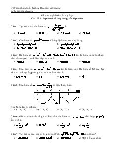 Giáo án lớp 12 môn Đại số - Chủ đề 1: Đạo hàm và ứng dụng của đạo hàm