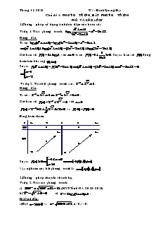 Giáo án lớp 12 môn Đại số - Chủ đề 3: Phương trình, bất phương trình mũ và lôgarit