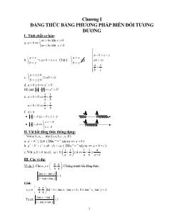 Giáo án lớp 12 môn đại số - Chương I: Đẳng thức bằng phương pháp biến đổi tương đương