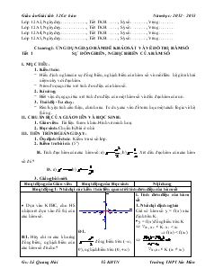 Giáo án lớp 12 môn Đại số - Chương I: Ứng dụng của đạo hàm để khảo sát và vẽ đồ thị hàm số