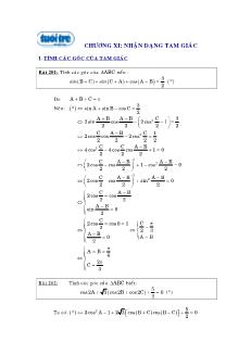 Giáo án lớp 12 môn Đại số - Chương XI: Nhận dạng tam giác