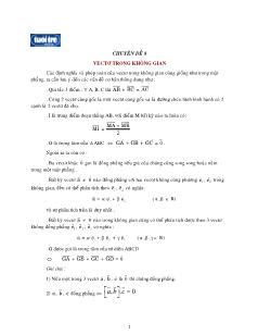 Giáo án lớp 12 môn Đại số - Chuyên đề 8: Vectơ trong không gian