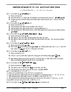 Giáo án lớp 12 môn Đại số - Chuyên đề hàm số và các bài toán liên quan