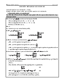 Giáo án lớp 12 môn Đại số - Chuyên đề khảo sát hàm số - Trường THPT Tứ Sơn