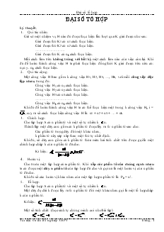 Giáo án Lớp 12 môn Đại số - Đại số tổ hợp