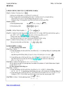 Giáo án lớp 12 môn Đại số - Đề 32 - Luyện thi Đại học