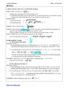 Giáo án lớp 12 môn Đại số - Đề 35 - Luyện thi Đại học