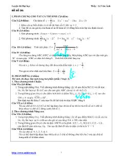Giáo án lớp 12 môn Đại số - Đề 36 - Luyện thi Đại học