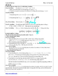 Giáo án lớp 12 môn Đại số - Đề 38 - Luyện thi Đại học