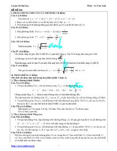 Giáo án lớp 12 môn Đại số - Đề 42 - Luyện thi Đại học