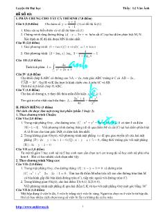 Giáo án lớp 12 môn Đại số - Đề 43 - Luyện thi Đại học