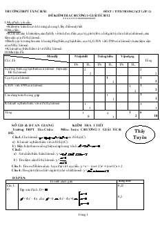Giáo án lớp 12 môn Đại số - Đề kiểm tra chương I