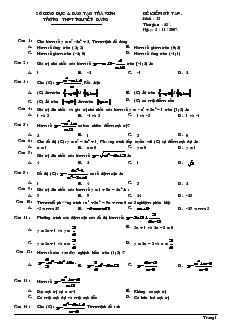 Giáo án lớp 12 môn Đại số - Đề kiểm tra ôn tập thời gian 45 phút