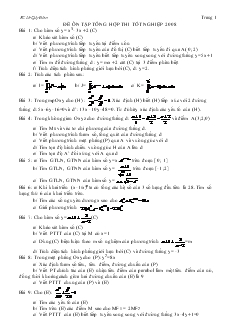 Giáo án lớp 12 môn Đại số - Đề ôn tập tổng hợp thi tốt nghiệp 2008