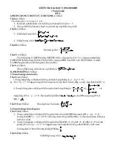 Giáo án lớp 12 môn Đại số - Đề ôn thi đại học năm 2008-2009