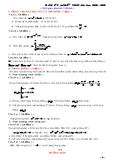 Giáo án lớp 12 môn Đại số - Đề ôn thi tốt nghiệp THPT
