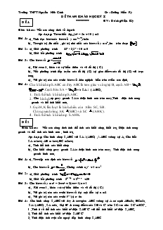Giáo án lớp 12 môn Đại số - Đề tham khảo học kỳ I
