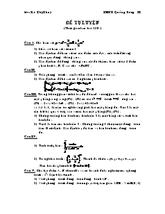 Giáo án lớp 12 môn Đại số - Đề tự luyện (thời gian làm bài 150 phút)
