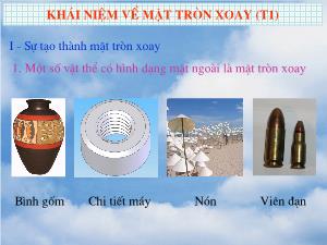 Giáo án lớp 12 môn Đại số - Khái niệm về mặt tròn xoay