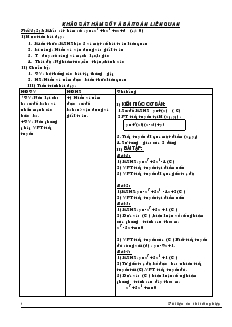 Giáo án lớp 12 môn đại số - Khảo sát hàm số và bài toán liên quan