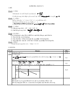 Giáo án lớp 12 môn Đại số - Kiểm tra học kỳ 1